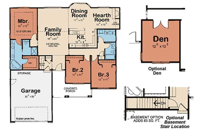 Floor Plan First Story of Country Plan #120-2129