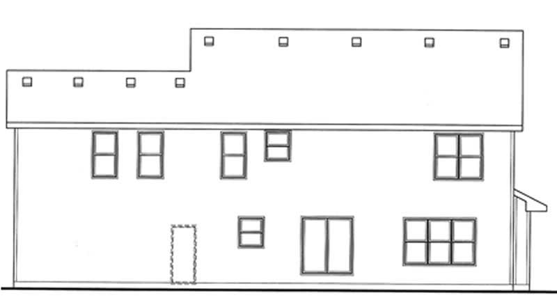 Home Plan Rear Elevation of this 4-Bedroom,2609 Sq Ft Plan -120-2131