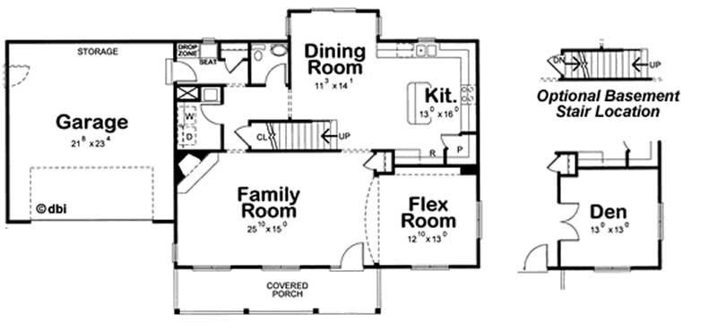 Floor Plan First Story of Country Plan #120-2133