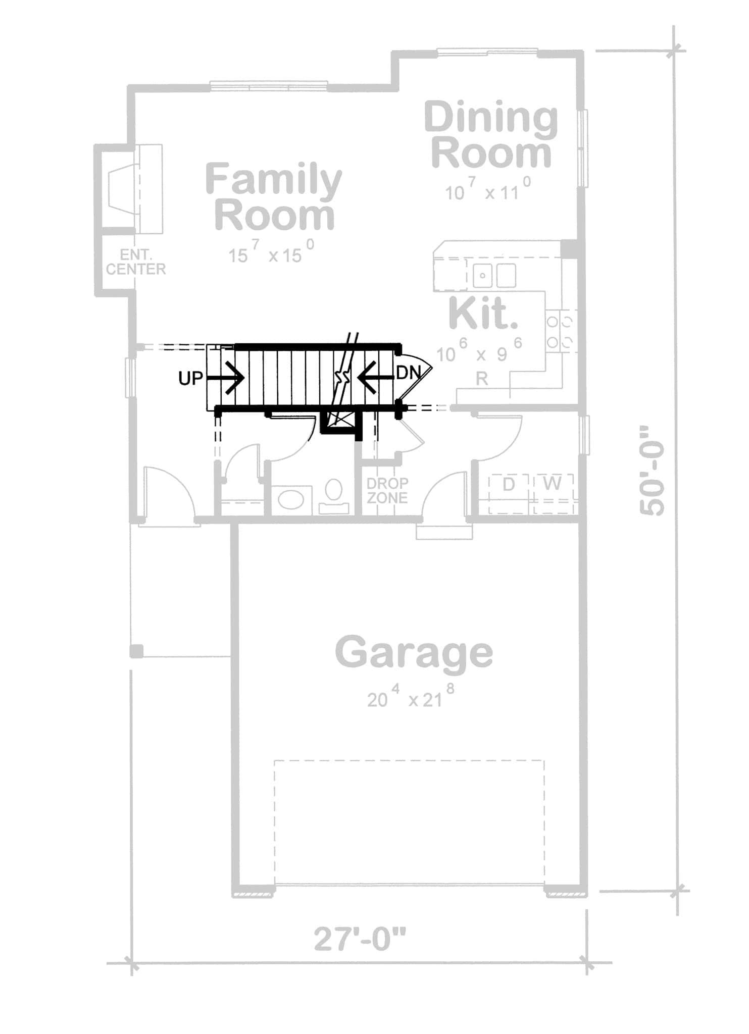 Main Level of Small House Plans #120-2136