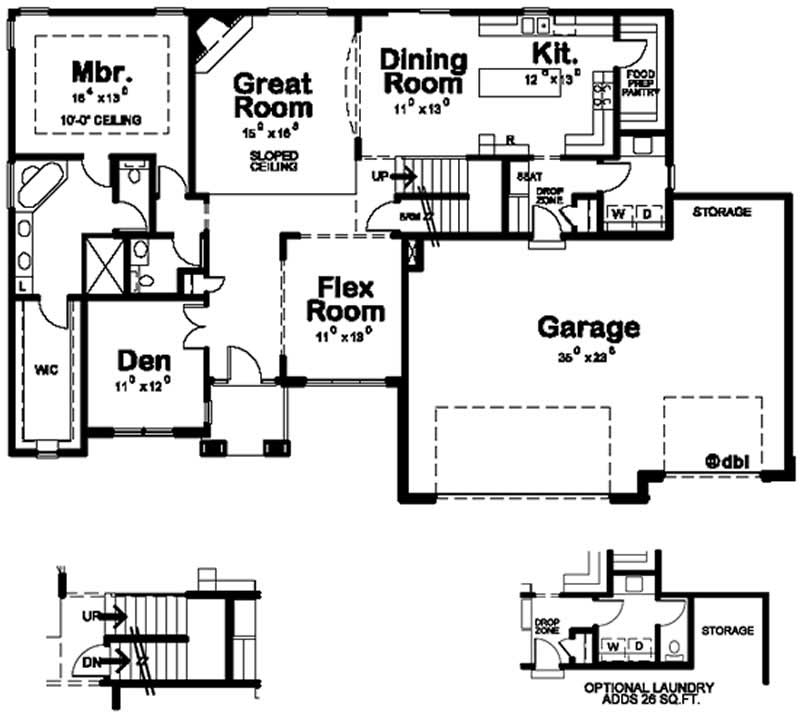 Floor Plan First Story of Country Plan #120-2138