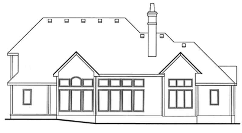 Home Plan Rear Elevation of this 4-Bedroom,3080 Sq Ft Plan -120-2148