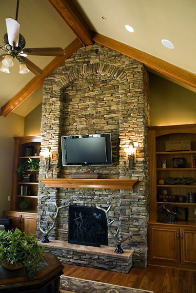 Great Room fireplace of this 4-Bedroom,3080 Sq Ft Plan -3080