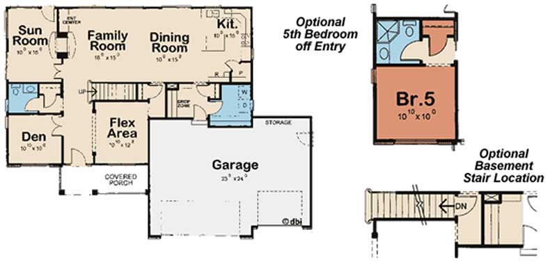 Floor Plan First Story of Country Plan #120-2149