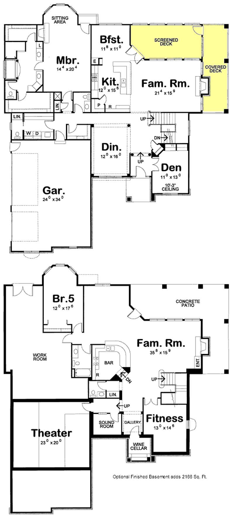 Floor Plan First Story of Traditional Plan #120-2158