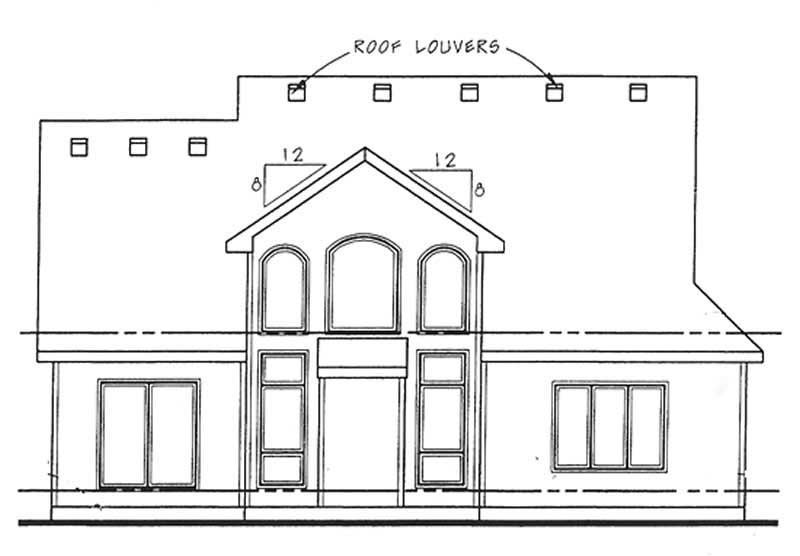 Home Plan Rear Elevation of this 3-Bedroom,2019 Sq Ft Plan -120-2160