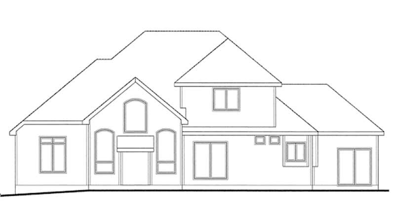 Home Plan Rear Elevation of this 4-Bedroom,2690 Sq Ft Plan -120-2166