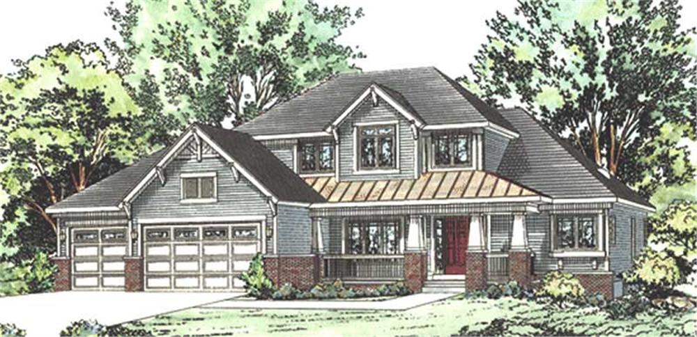 Front View of this 4-Bedroom, 2690 Sq Ft Plan - 120-2166