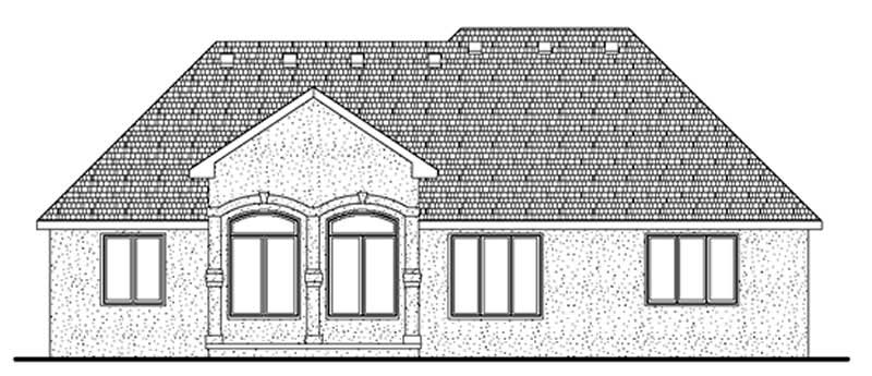 Home Plan Rear Elevation of this 3-Bedroom,2038 Sq Ft Plan -120-2170