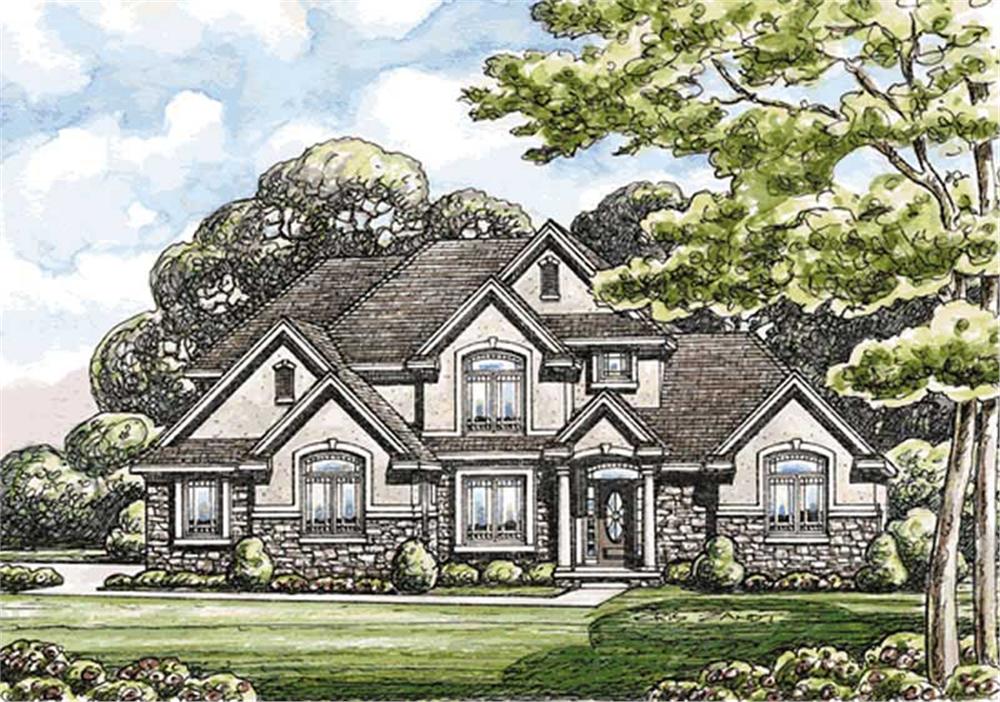 Front View of this 4-Bedroom, 2999 Sq Ft Plan - 120-2171