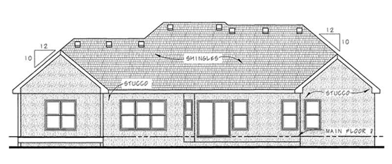 Home Plan Rear Elevation of this 3-Bedroom,2065 Sq Ft Plan -120-2178