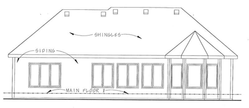 Home Plan Rear Elevation of this 2-Bedroom,1692 Sq Ft Plan -120-2183