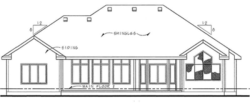 Home Plan Rear Elevation of this 3-Bedroom,2098 Sq Ft Plan -120-2191