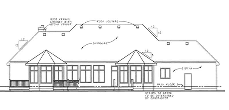 Home Plan Rear Elevation of this 3-Bedroom,2962 Sq Ft Plan -120-2194