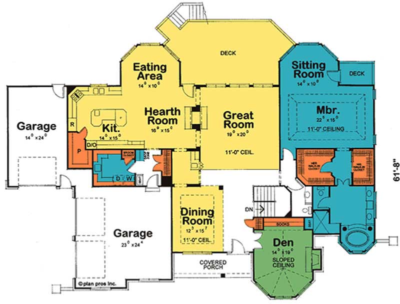 Floor Plan First Story of Country Plan #120-2194