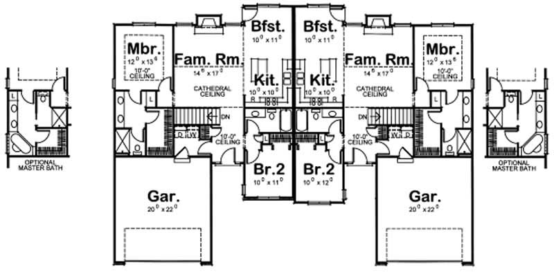 Floor Plan First Story of Multi-Unit Plan #120-2196