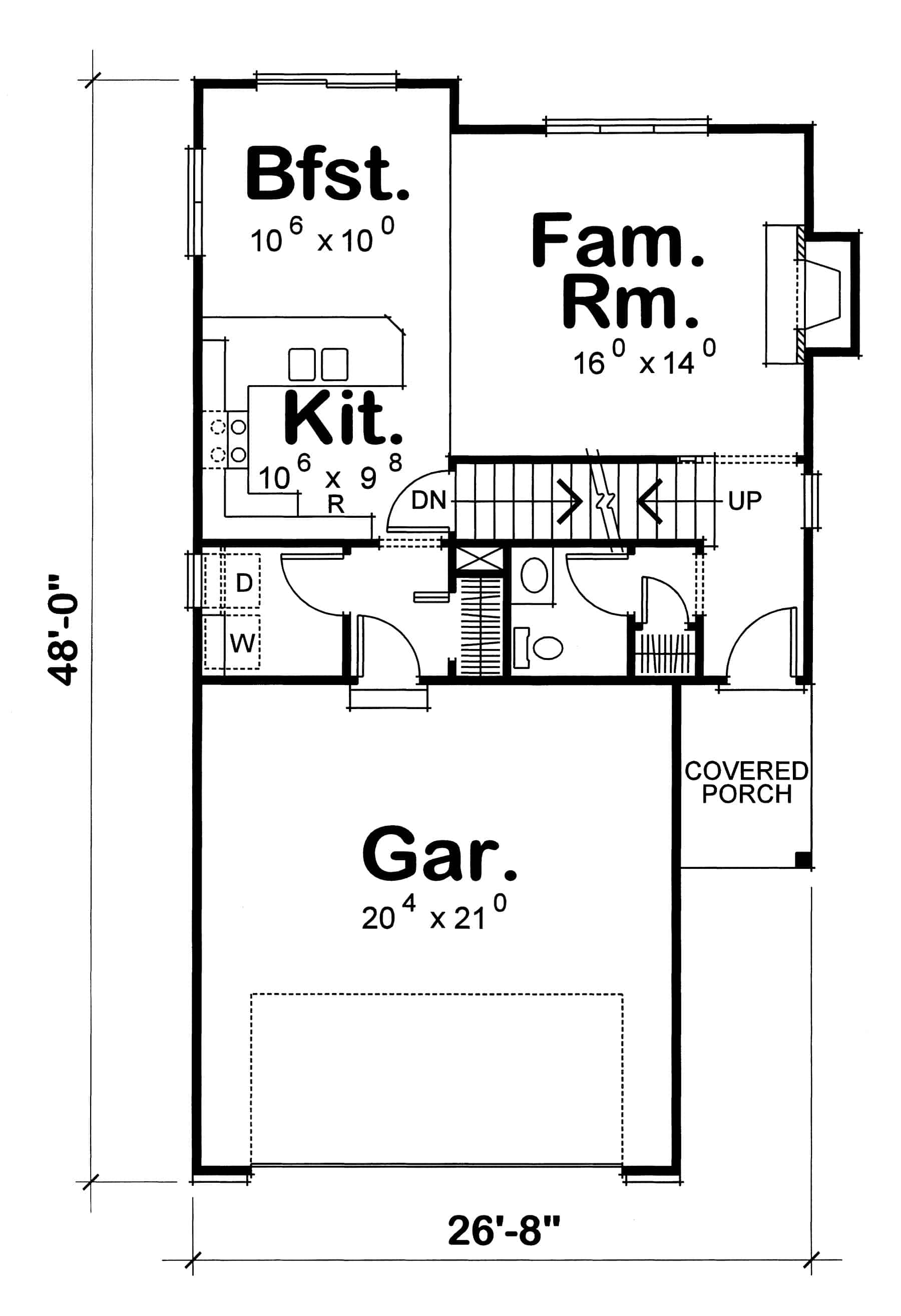 Floor Plan First Story of Small House Plans #120-2199