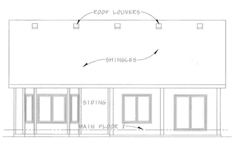 Home Plan Rear Elevation of this 2-Bedroom,1906 Sq Ft Plan -120-2203