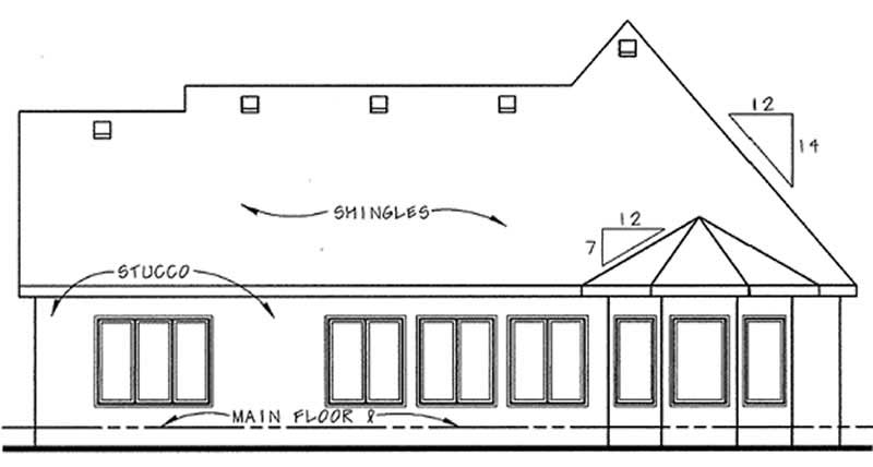 Home Plan Rear Elevation of this 2-Bedroom,1692 Sq Ft Plan -120-2210