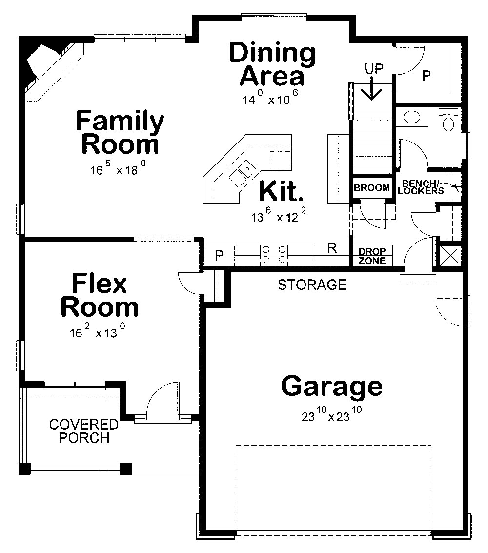 Floor Plan First Story of Traditional Plan #120-2240