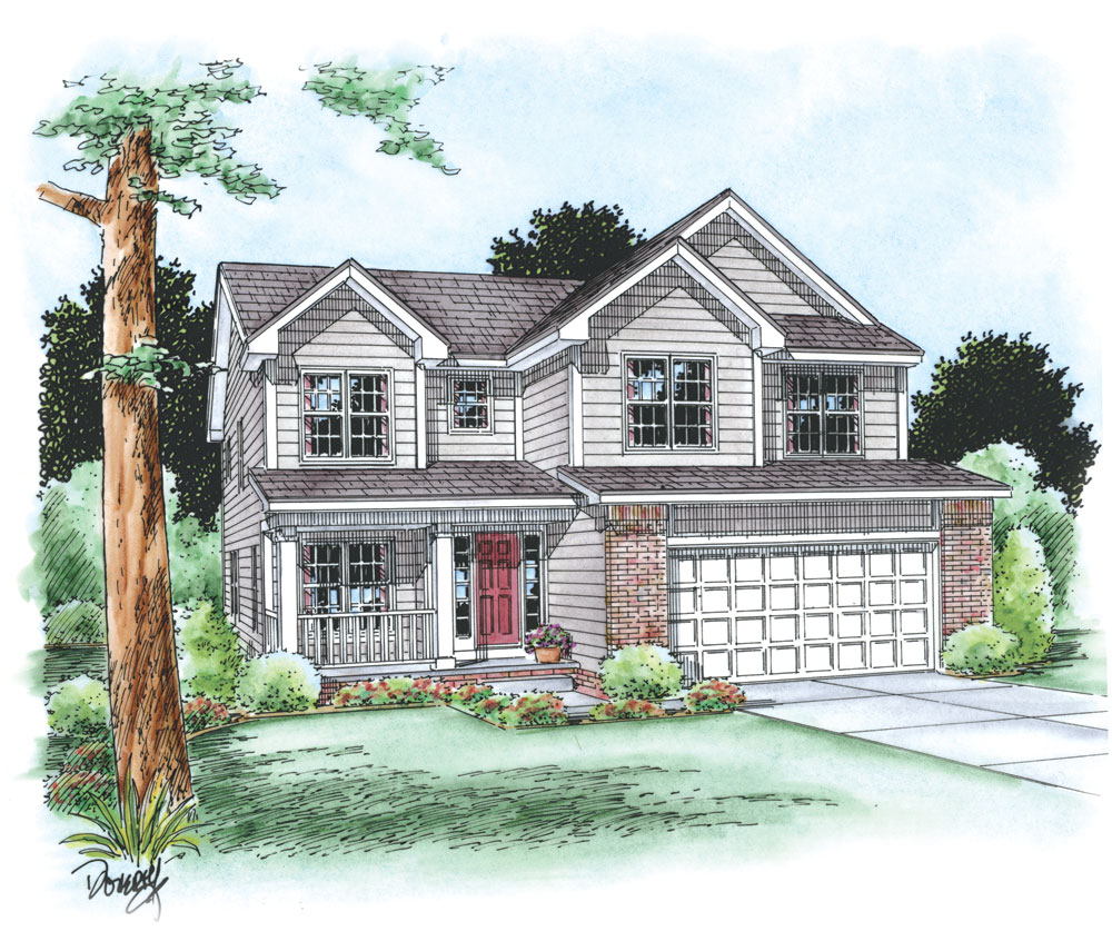 Front Elevation of this Traditional House (#120-2240) at The Plan Collection.