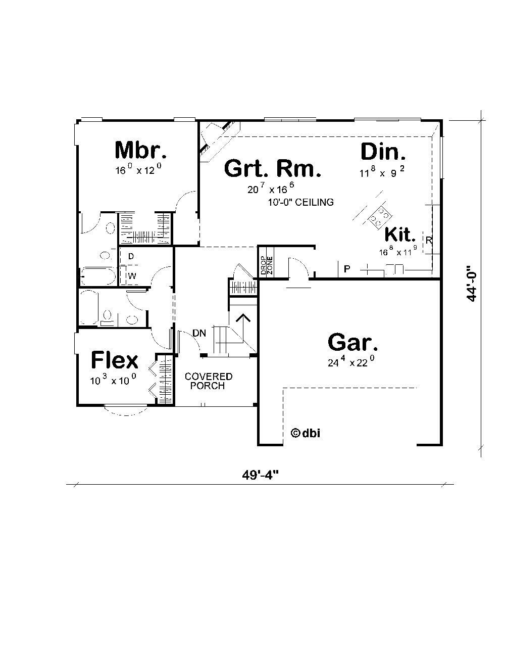 Floor Plan First Story of Traditional Plan #120-2246