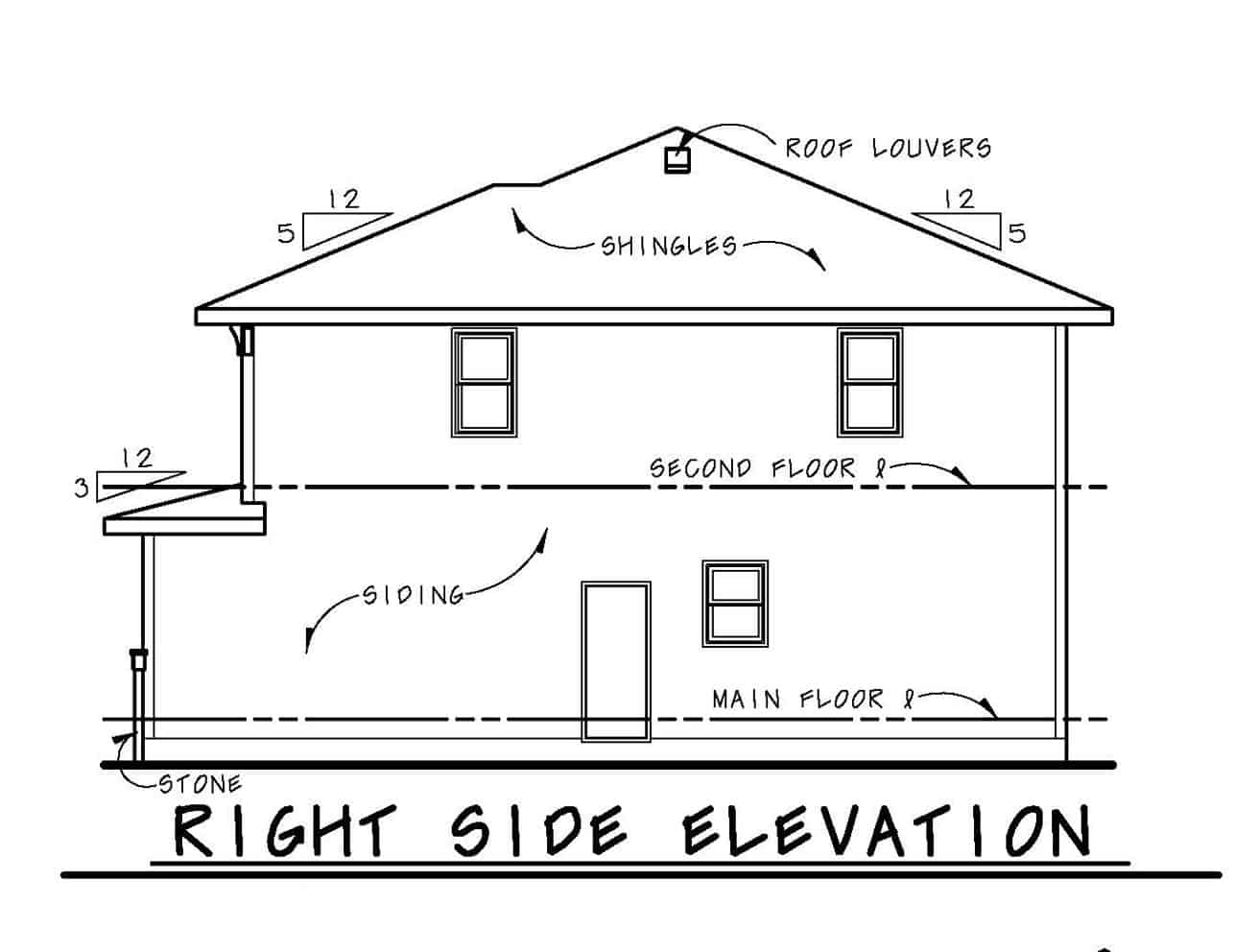 Home Plan Right Elevation of this 4-Bedroom,2309 Sq Ft Plan -120-2249