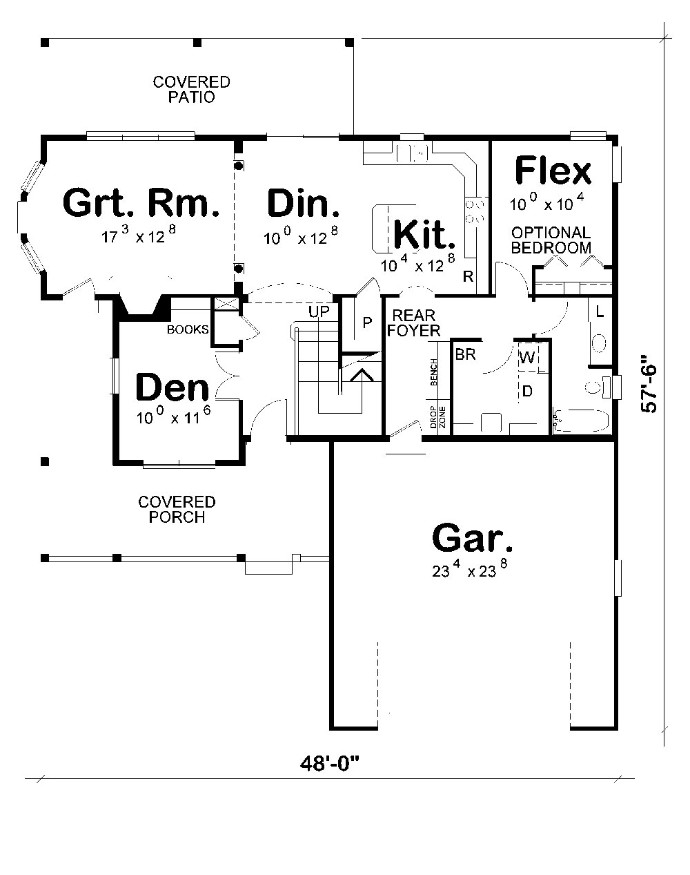Floor Plan First Story of Traditional Plan #120-2256