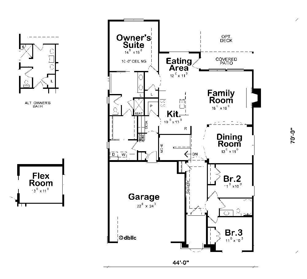 Floor Plan First Story of Cottage Plan #120-2259