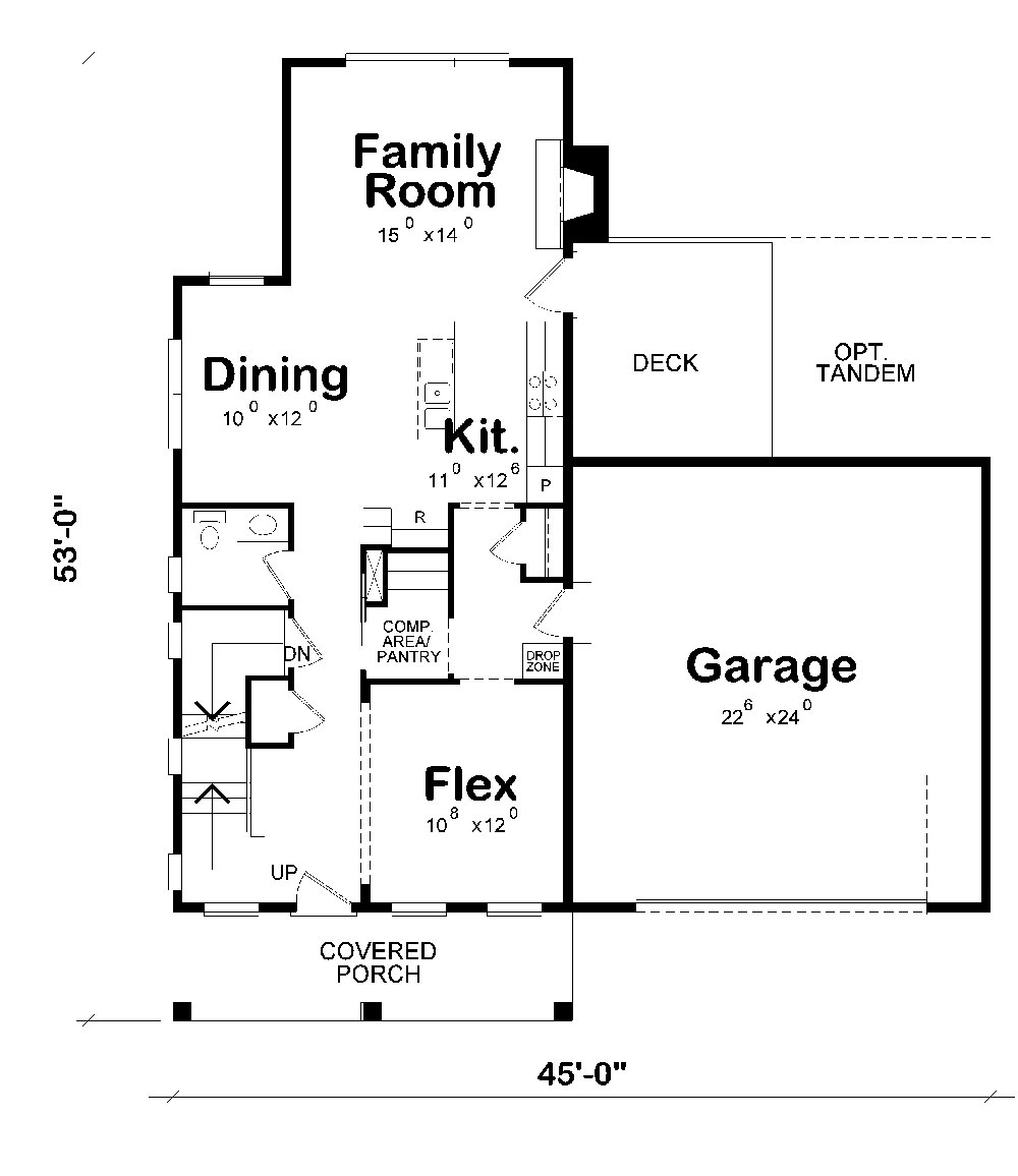 Floor Plan First Story of Craftsman Plan #120-2261