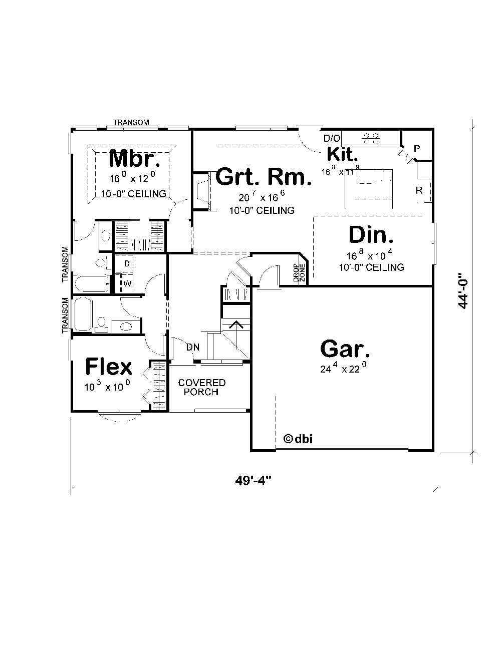 Floor Plan First Story of Traditional Plan #120-2269