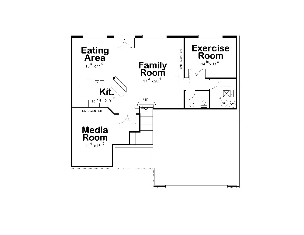 Floor Plan Basement of Traditional Plan #120-2269