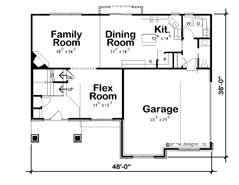 Floor Plan First Story of Craftsman Plan #120-2275
