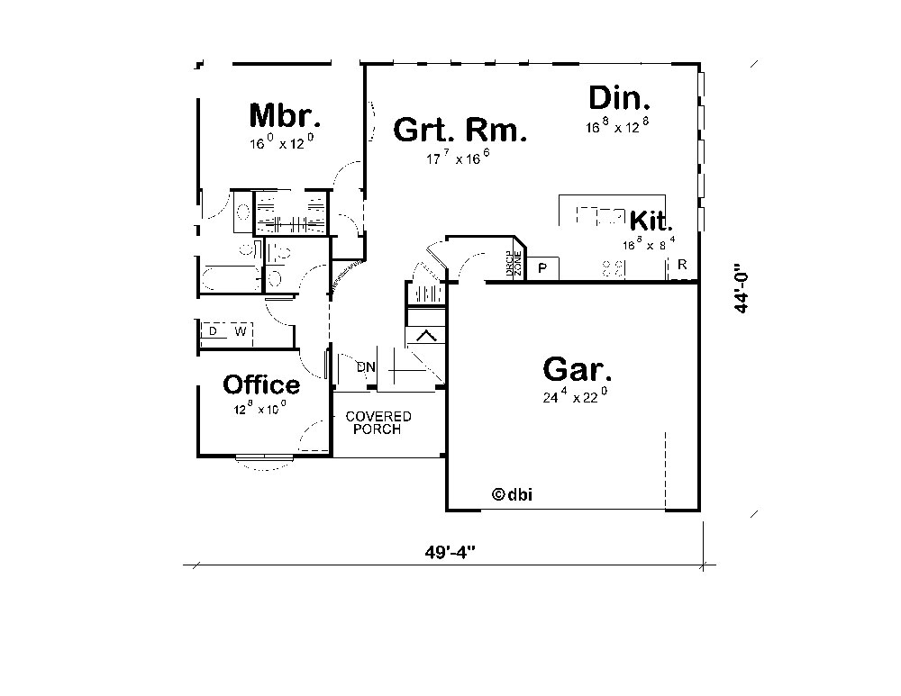 Floor Plan First Story of Traditional Plan #120-2285
