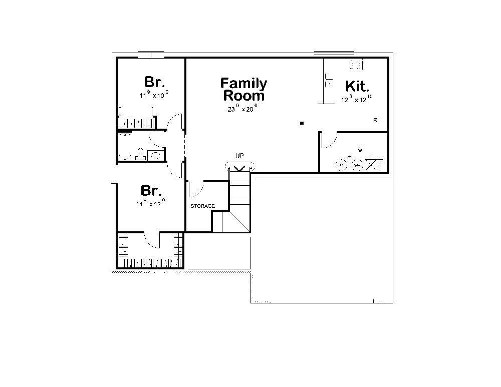 Floor Plan Basement of Traditional Plan #120-2285