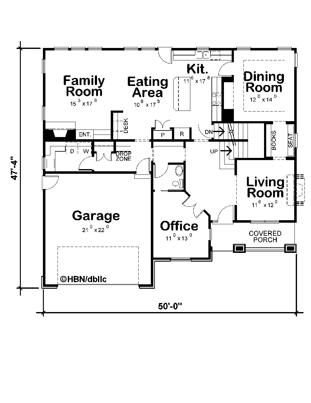 Floor Plan First Story of Craftsman Plan #120-2292