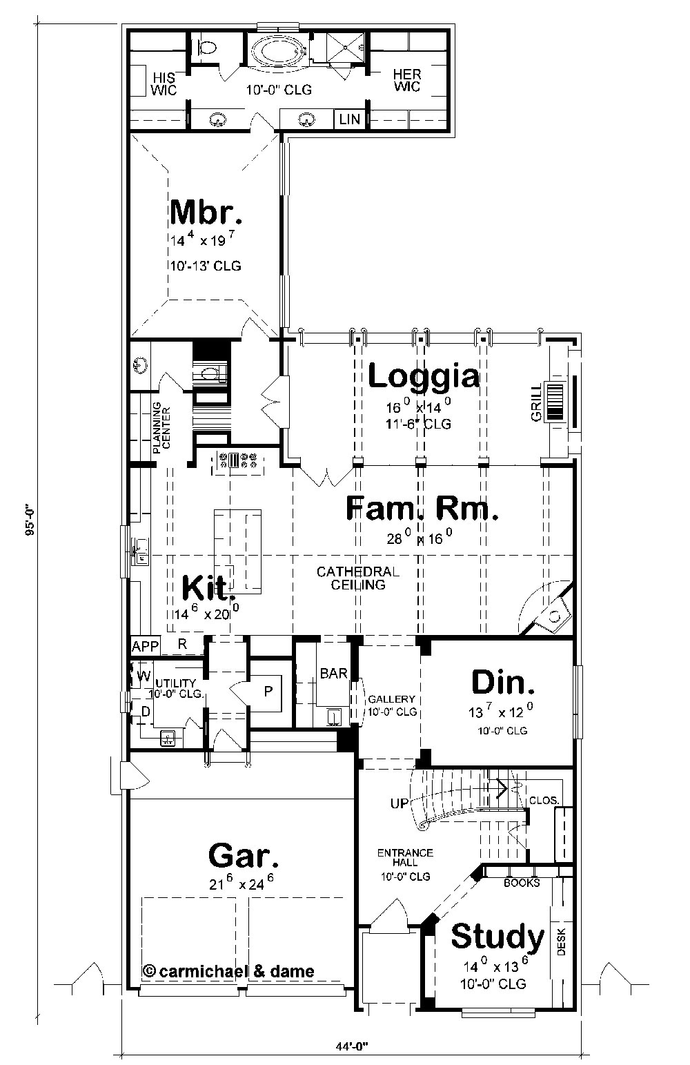 Floor Plan First Story of European Plan #120-2294