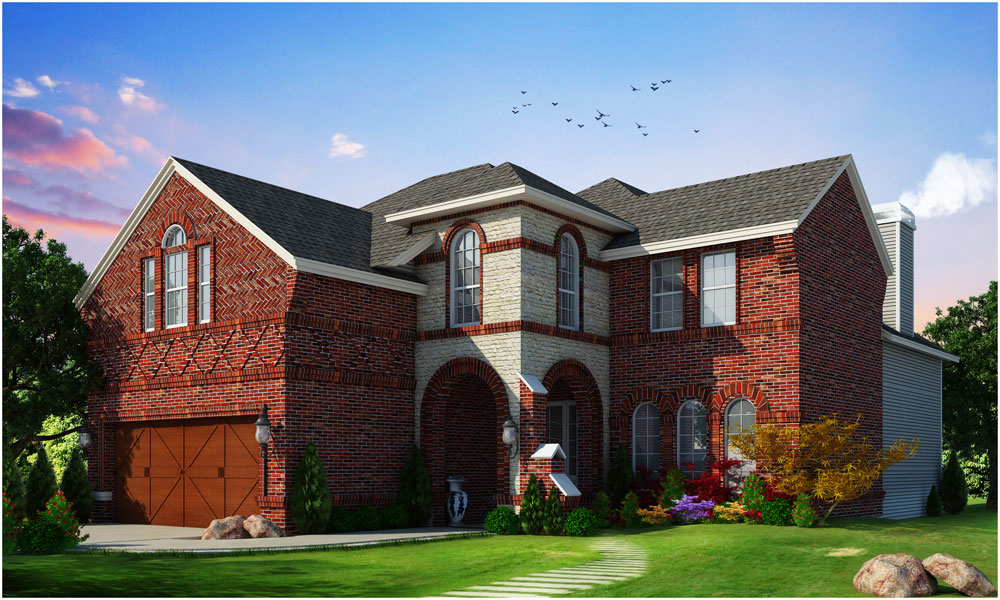 Front Elevation of this European House (#120-2303) at The Plan Collection.