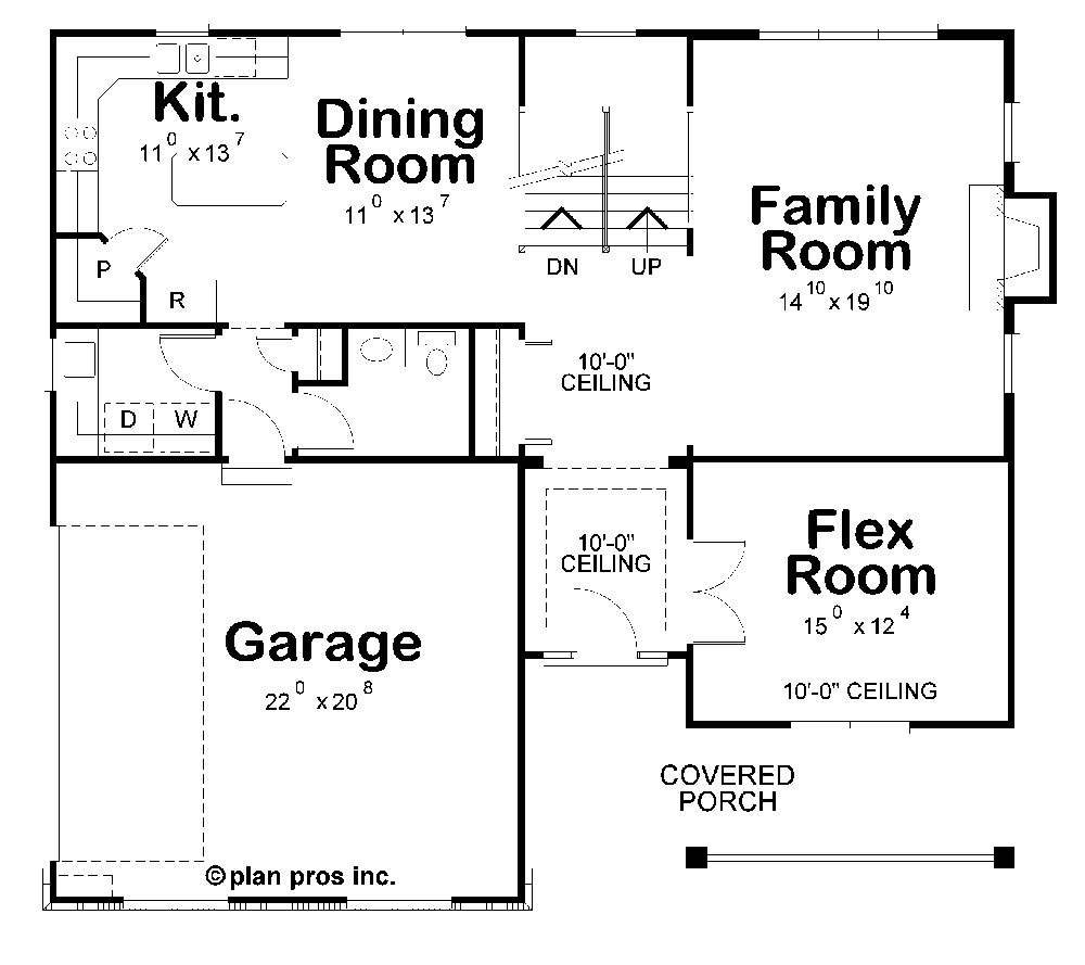 Floor Plan First Story of Traditional Plan #120-2304