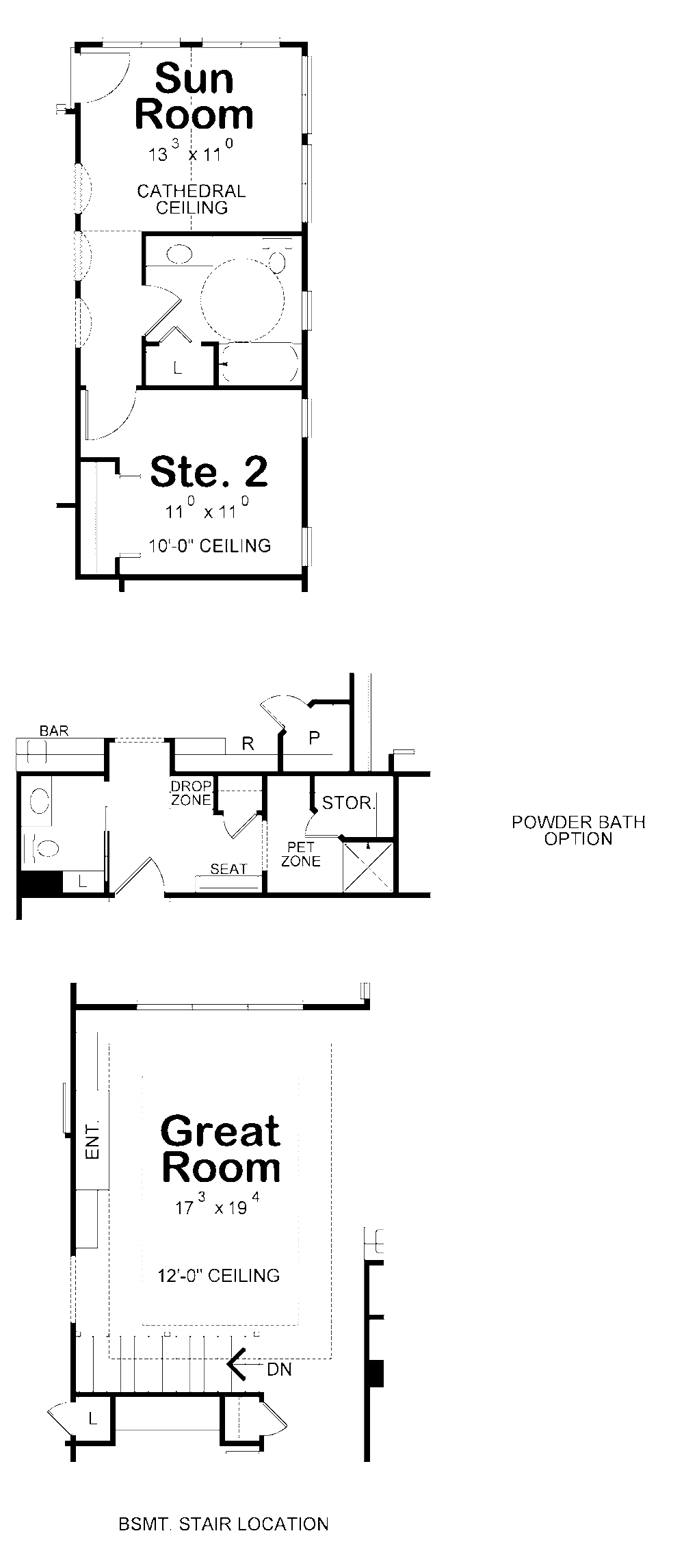 Floor Plan First Story of Tuscan Plan #120-2454