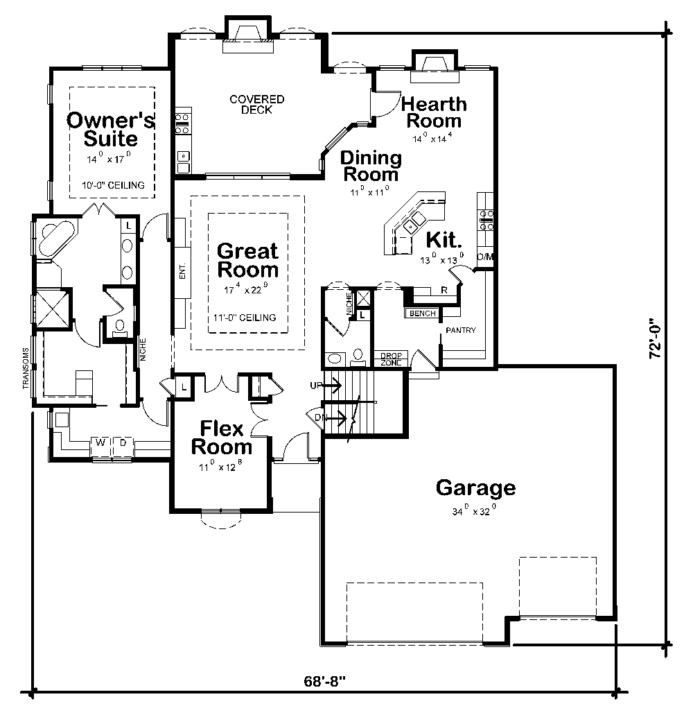 Floor Plan First Story of Tuscan Plan #120-2456