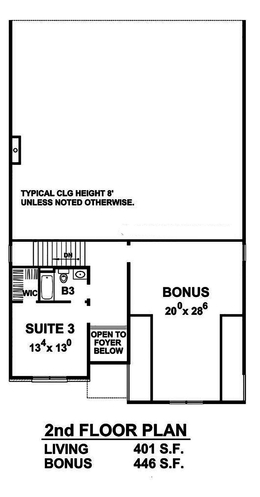 Floor Plan Second Story of Traditional Plan #120-2459