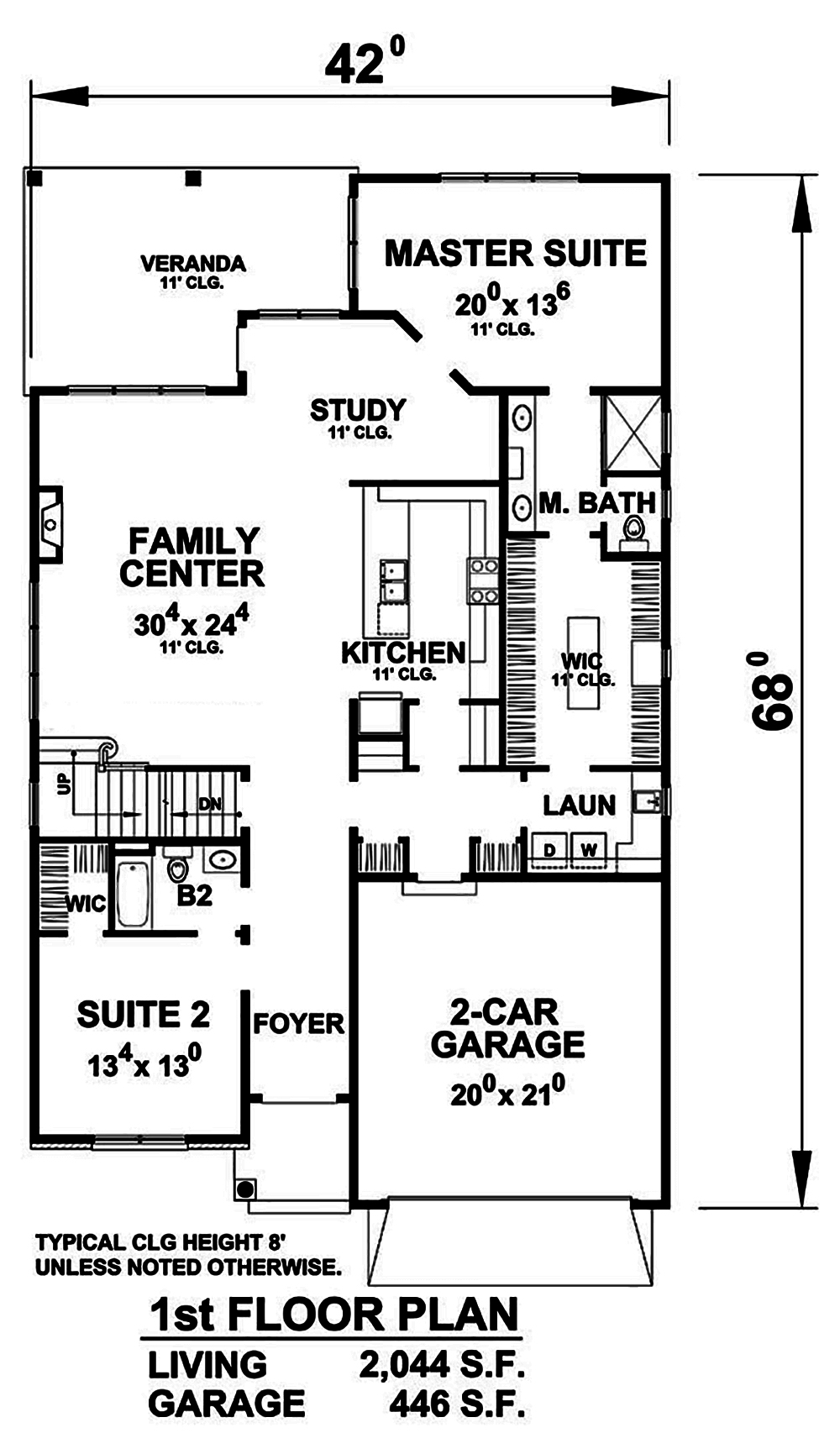 Floor Plan First Story of Traditional Plan #120-2459