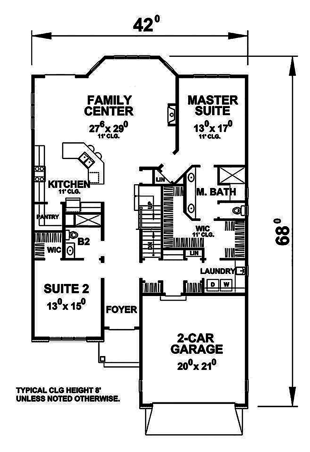 Floor Plan First Story of French Plan #120-2460