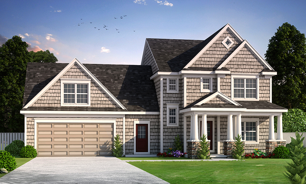 Front elevation of Craftsman home (ThePlanCollection: House Plan #120-2461)