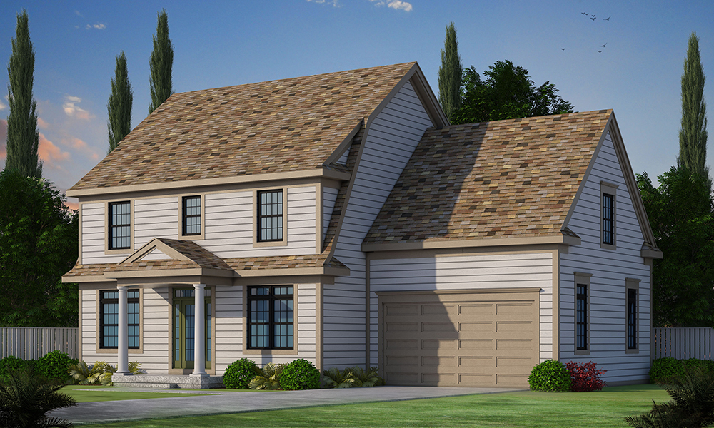 Front elevation of Craftsman home (ThePlanCollection: House Plan #120-2462)