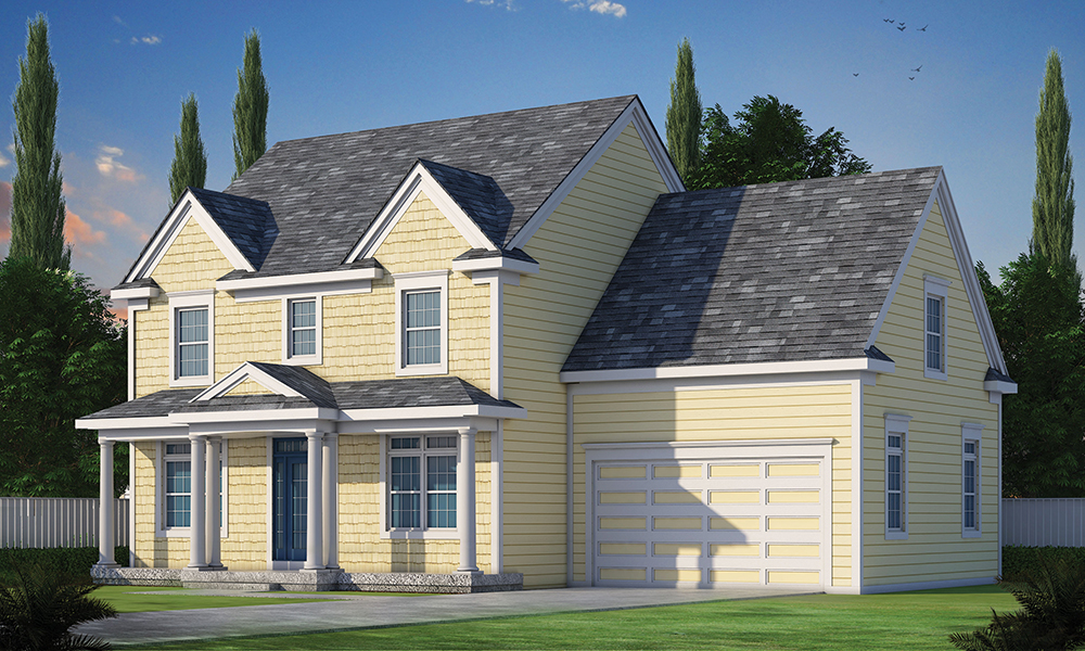 Front elevation of Craftsman home (ThePlanCollection: House Plan #120-2463)