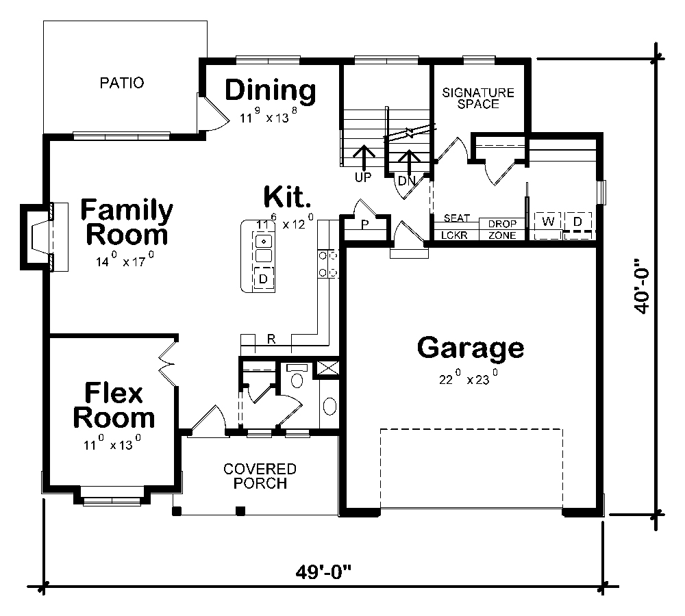 Floor Plan First Story of Craftsman Plan #120-2465