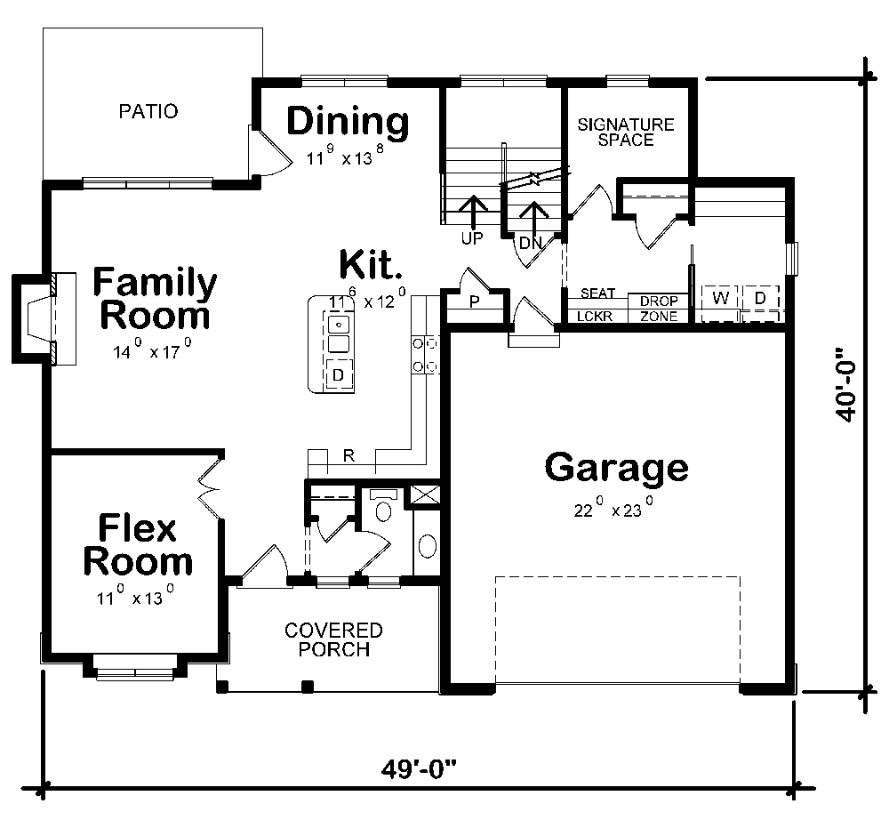 Floor Plan First Story of Craftsman Plan #120-2466