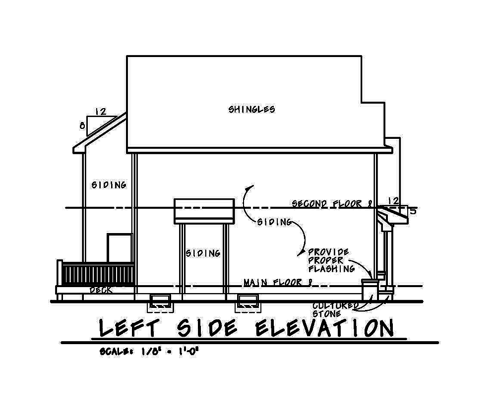 Home Plan Left Elevation of this 4-Bedroom,2527 Sq Ft Plan -120-2466